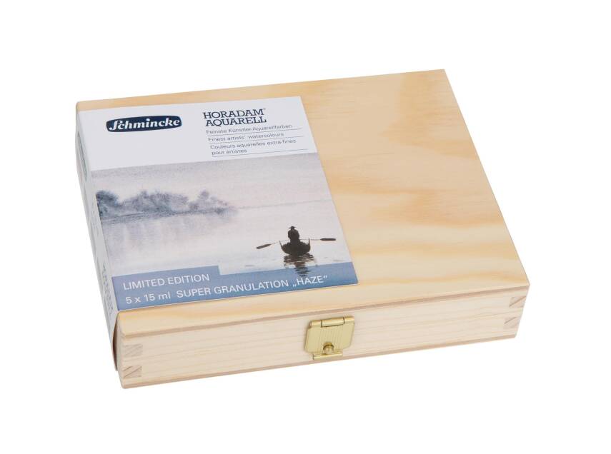 Schmincke Horadam Aquarell Wooden Box Supergranulation Haze Colors 5x15 ml 74885 - 2