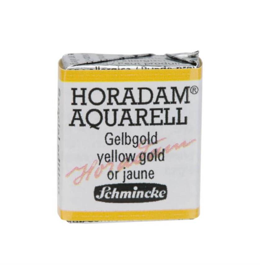 Schmincke Horadam Aquarell Yaldız Sulu Boya Yarım Tablet 897 Yellow Gold - 1
