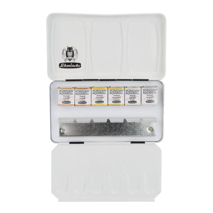 Schmincke Horadam Gilding Watercolor Set of 6 Half Pan - 1