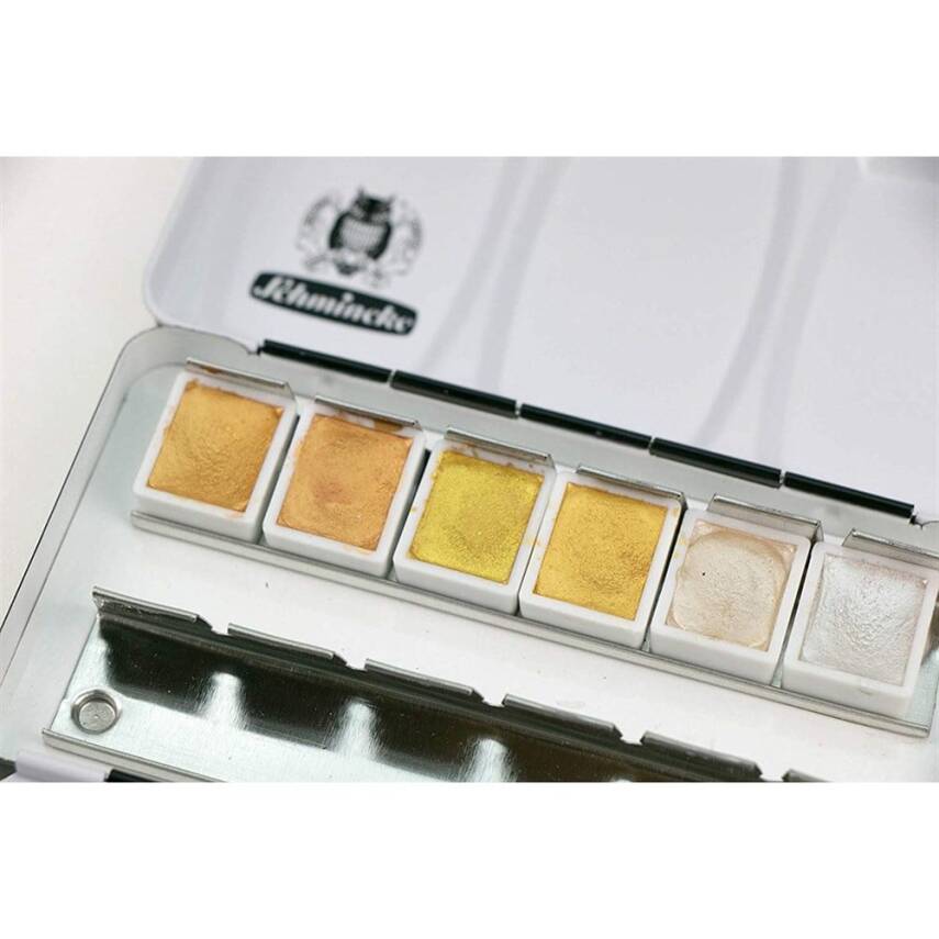 Schmincke Horadam Gilding Watercolor Set of 6 Half Pan - 2