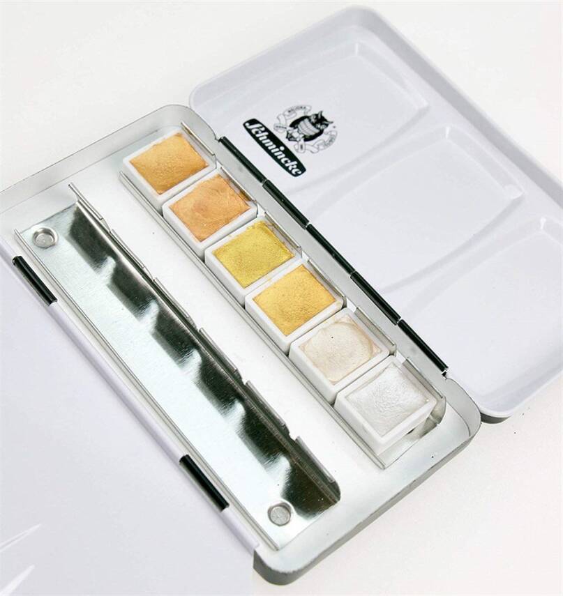 Schmincke Horadam Gilding Watercolor Set of 6 Half Pan - 4