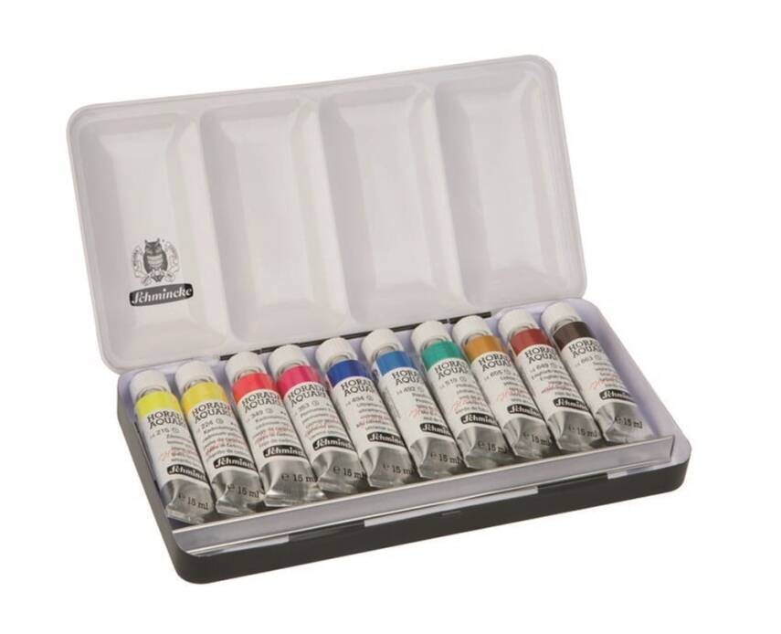 Schmincke Horadam Metal Box Artist Watercolor Set, 10 x 15 ml - 2