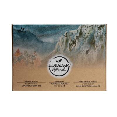Schmincke Horadam Naturals 3-Piece Set Sugarcan Notebook and Da Vinci Brush (1)