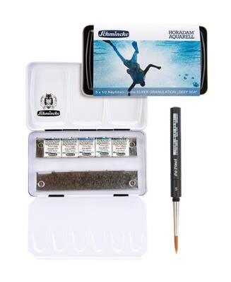 Schmincke Horadam Supergranulation Watercolor Deep Sea Set Metal Box 5 x 1/2 Tablets - 2