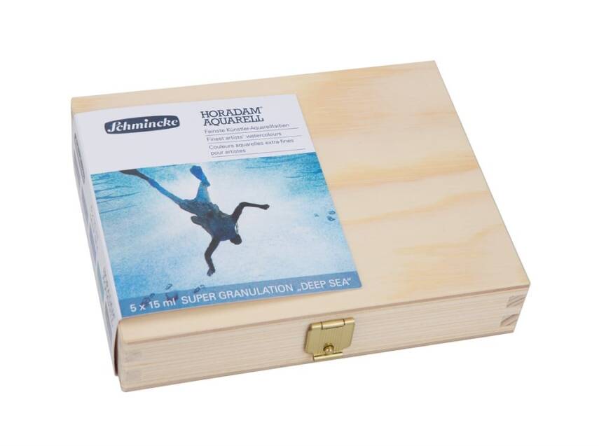 Schmincke Horadam Supergranulation Watercolor Deep Sea Set Wooden Box 5x15 ml - 1