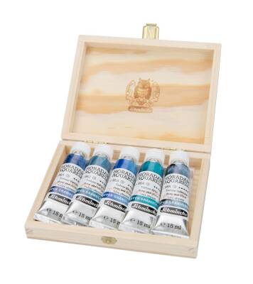 Schmincke Horadam Supergranulation Watercolor Deep Sea Set Wooden Box 5x15 ml (1)