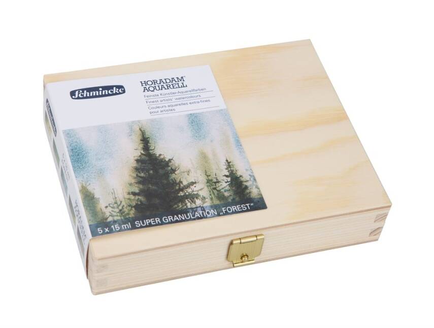 Schmincke Horadam Supergranulation Watercolor Forest Set Wooden Box 5x15 ml - 1