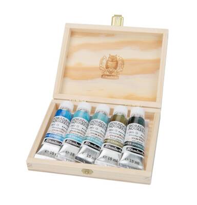 Schmincke Horadam Supergranulation Watercolor Glacier Set Wooden Box 5x15 ml - 2