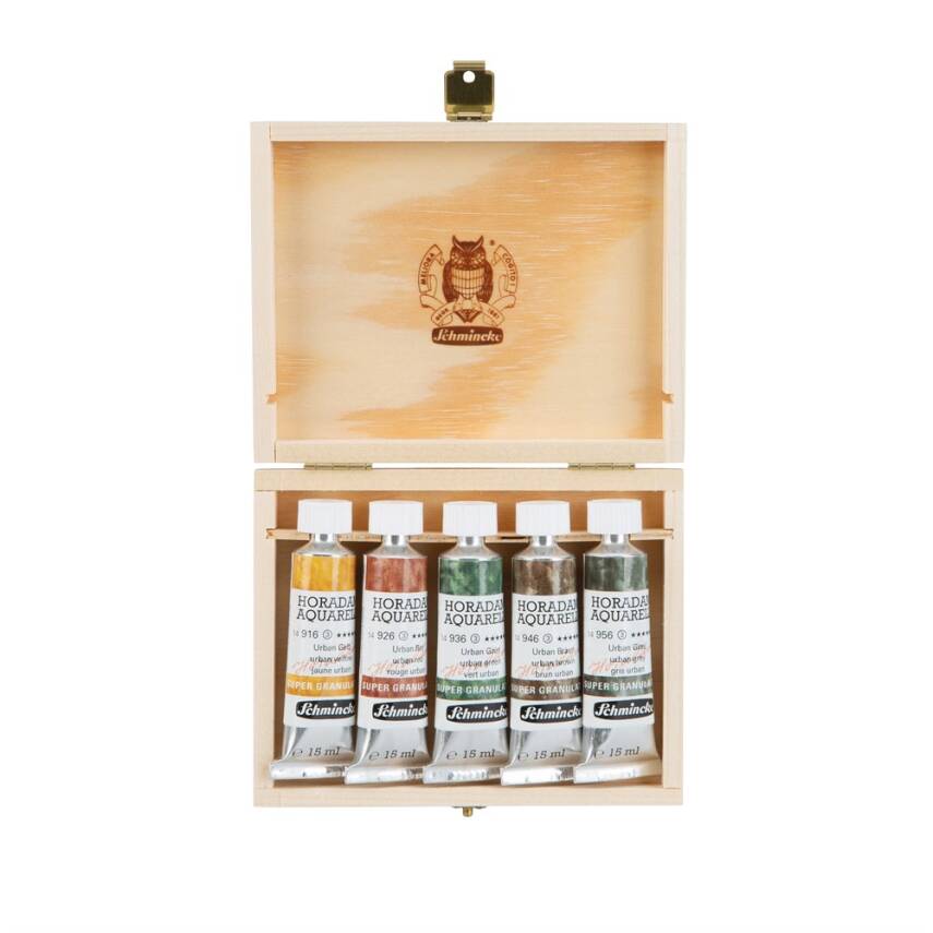 Schmincke Horadam Supergranulation Watercolor Urban Set Wooden Box 5x15 ml - 3