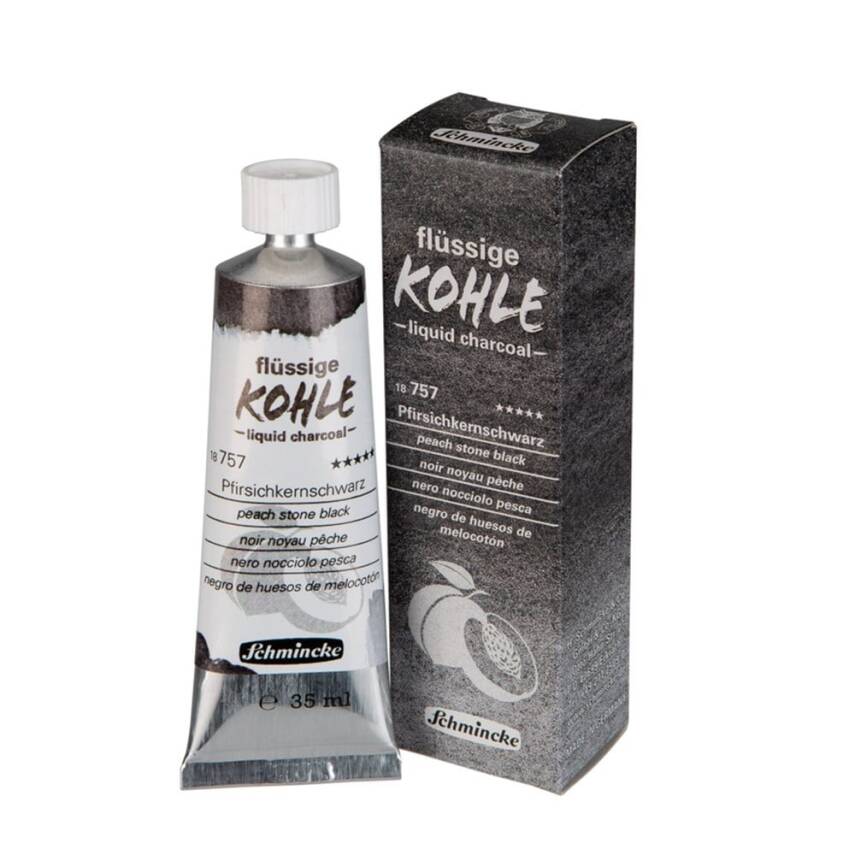 Schmincke Kohle Liquid Charcoal Peach Stone Black - 3