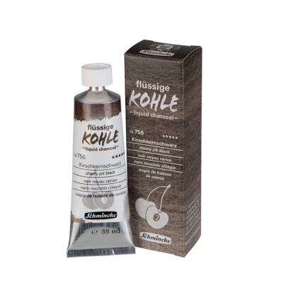 Schmincke Kohle Liquid Charcoal Sıvı Kömür Cherry Pit Black - 3