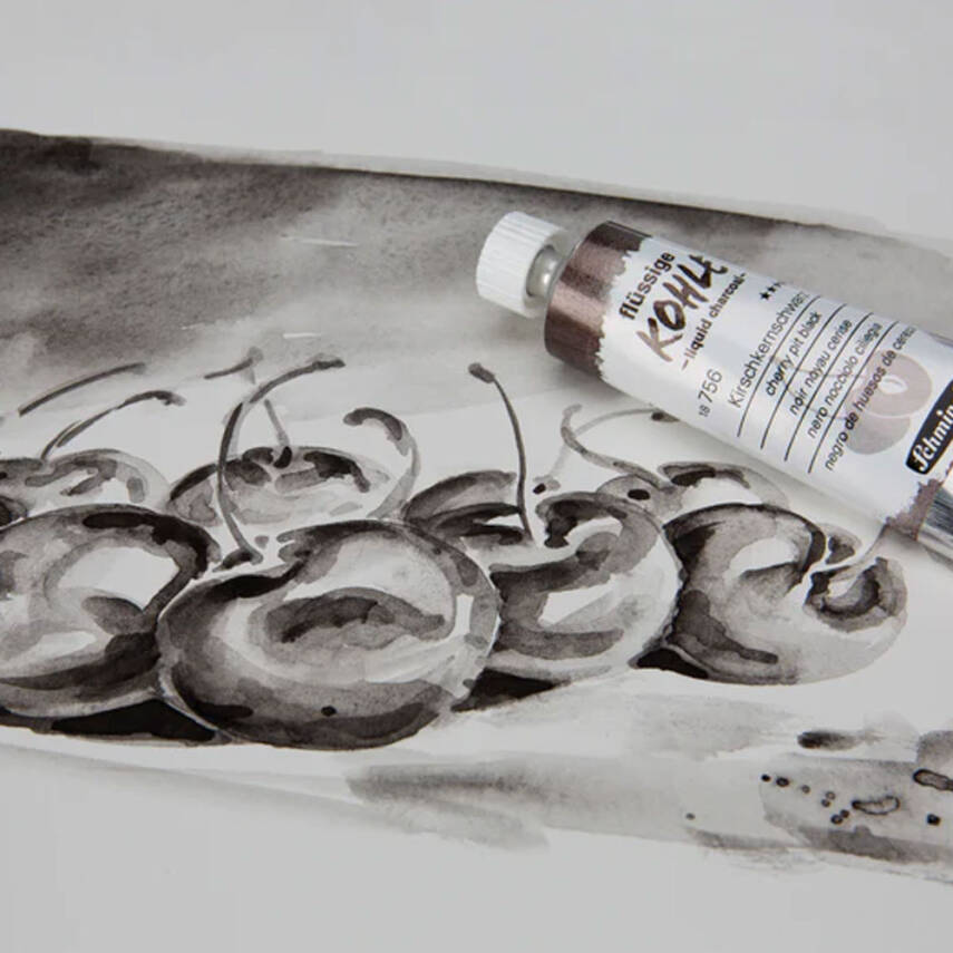 Schmincke Kohle Liquid Charcoal Sıvı Kömür Set 3 x 5 ml - 2
