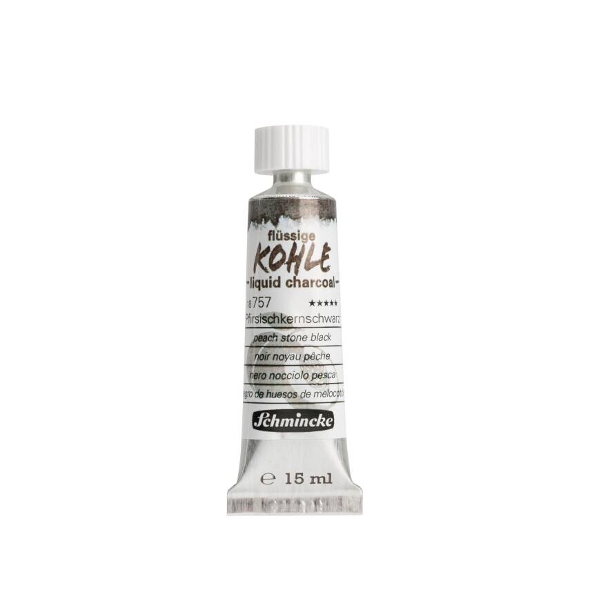 Schmincke Liquid Charcoal Peach Stone Black 15 ml - 1