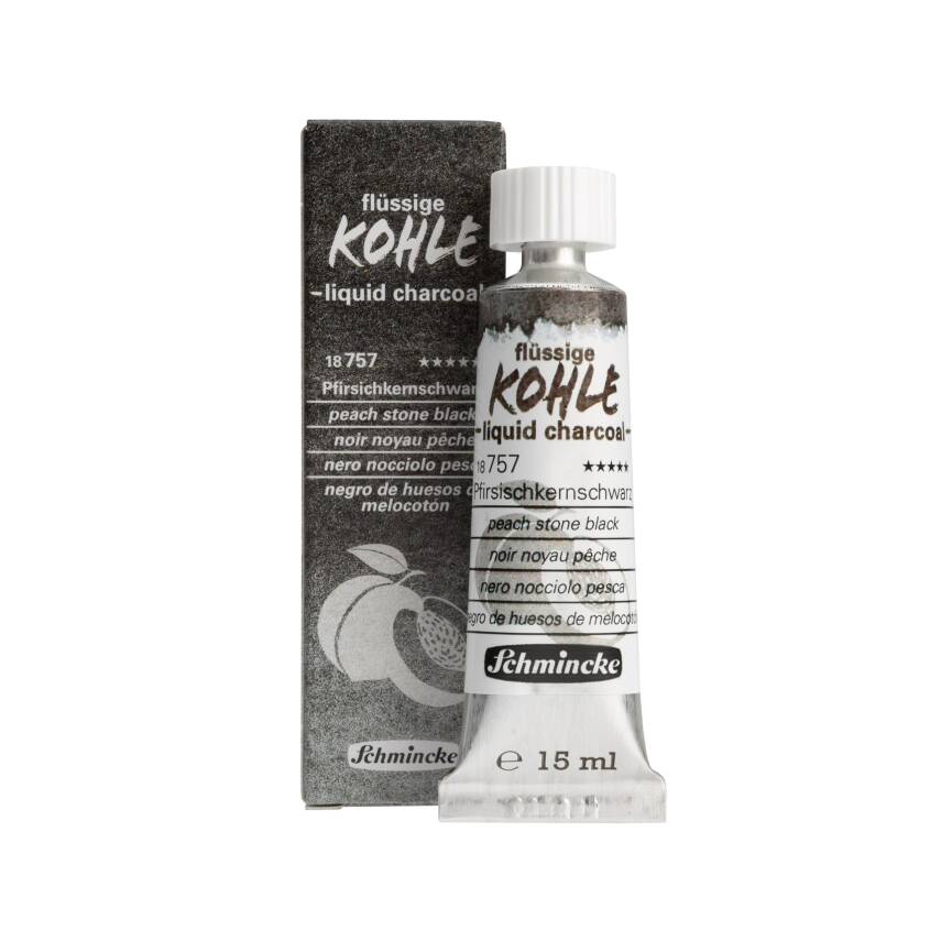 Schmincke Liquid Charcoal Peach Stone Black 15 ml - 2