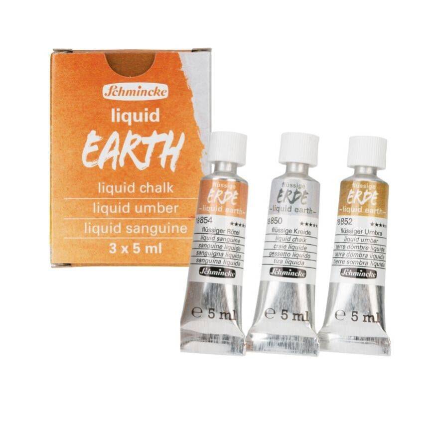 Schmincke Liquid Charcoal Set Earth 3x5 ml Tube - 1
