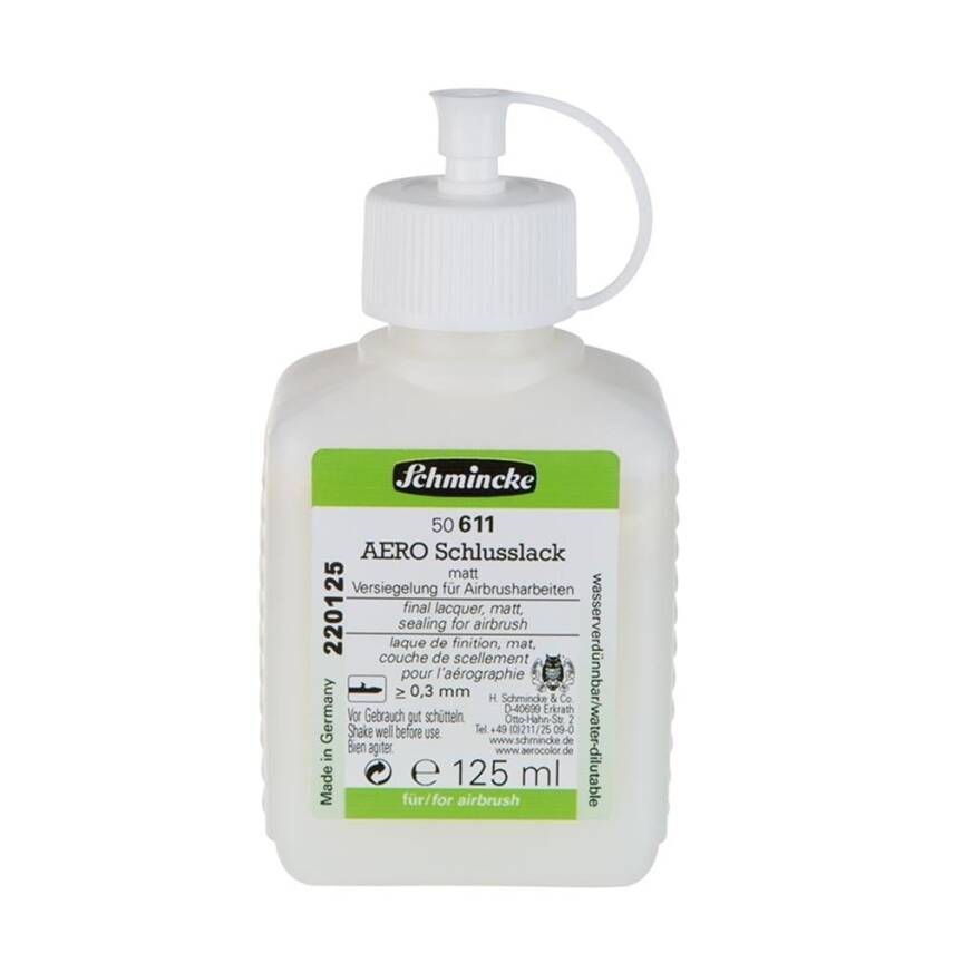Schmincke Medium 611 Aerocolor Final Lacquer Matte Topcoat Varnish for Airbrush 125 ml - 1
