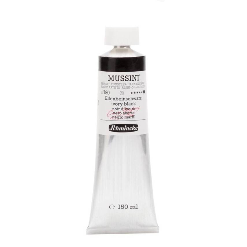 Schmincke Mussini Artist Oil Paint 150 ml Series 1 780 Ivory Black - 1
