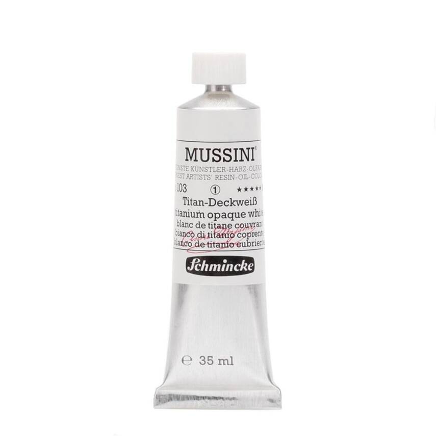 Schmincke Mussini Artist Oil Paint 35 ml Series 1 103 Titanium Opaque White - 1