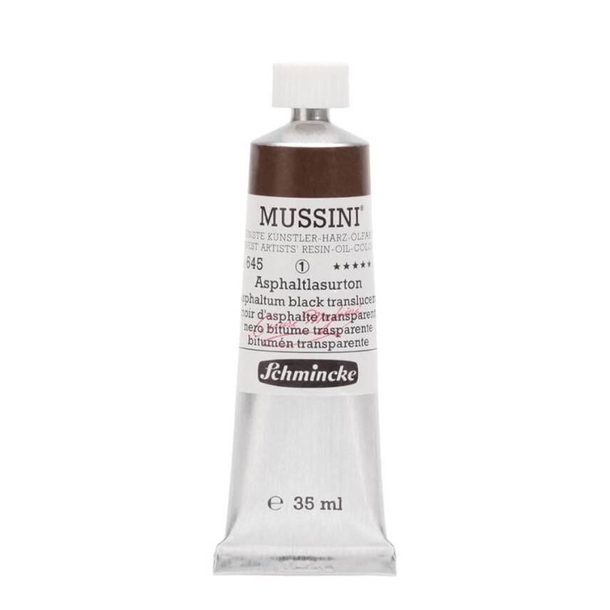 Schmincke Mussini Artist Oil Paint 35 ml Series 1 645 Asphaltum Black Translucent - 1