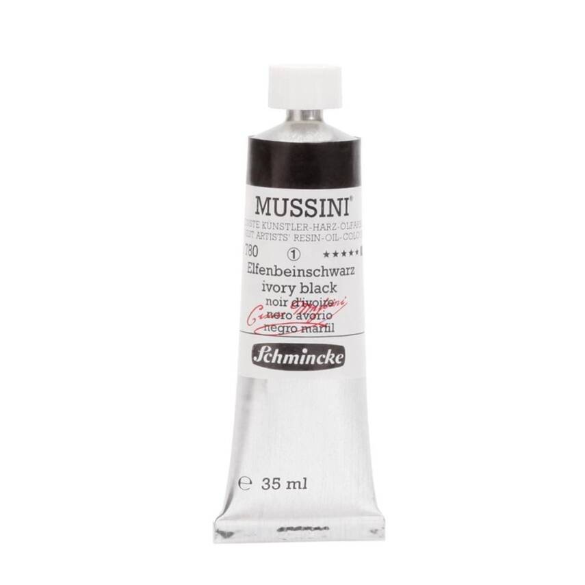 Schmincke Mussini Artist Oil Paint 35 ml Series 1 780 Ivory Black - 1