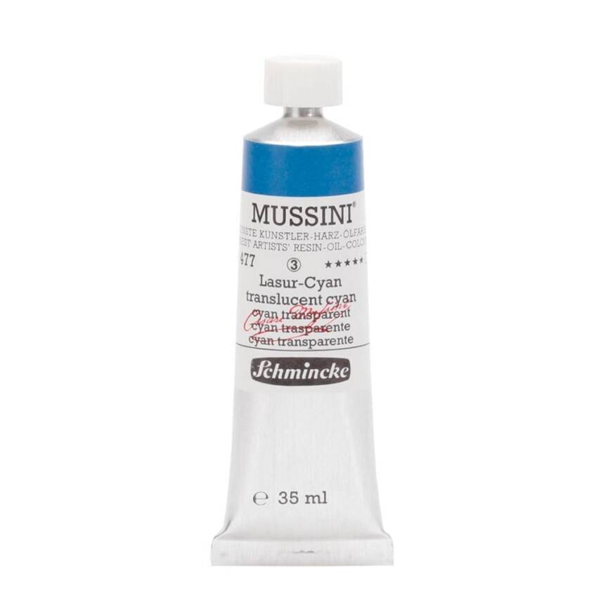 Schmincke Mussini Artist Yağlı Boya 35 ml 477 Translucent Cyan Seri 3  - 1