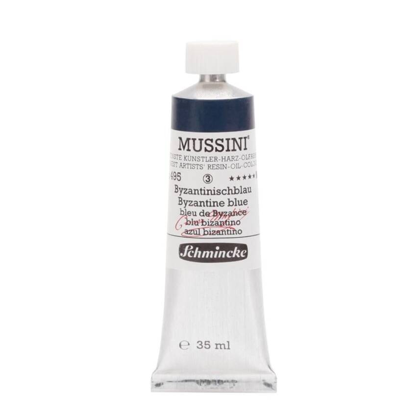 Schmincke Mussini Artist Yağlı Boya 35 ml 495 Byzantine Blue Seri 3  - 1