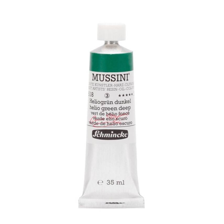 Schmincke Mussini Artist Yağlı Boya 35 ml 518 Helio Green Deep Seri 3  - 1