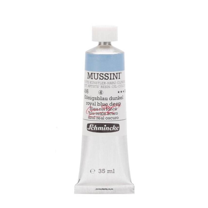 Schmincke Mussini Artist Yağlı Boya 35 ml 486 Royal Blue Deep Seri 4  - 1