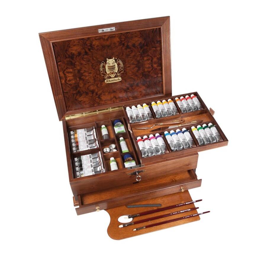 Schmincke Mussini Oil Paint Set Wooden Box, 36 x35 ml - 1