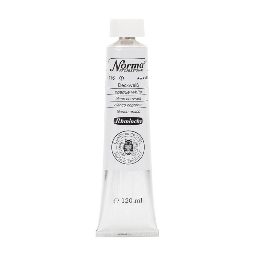 Schmincke Norma Professional Oil Paint Opaque White 120 ml - 1