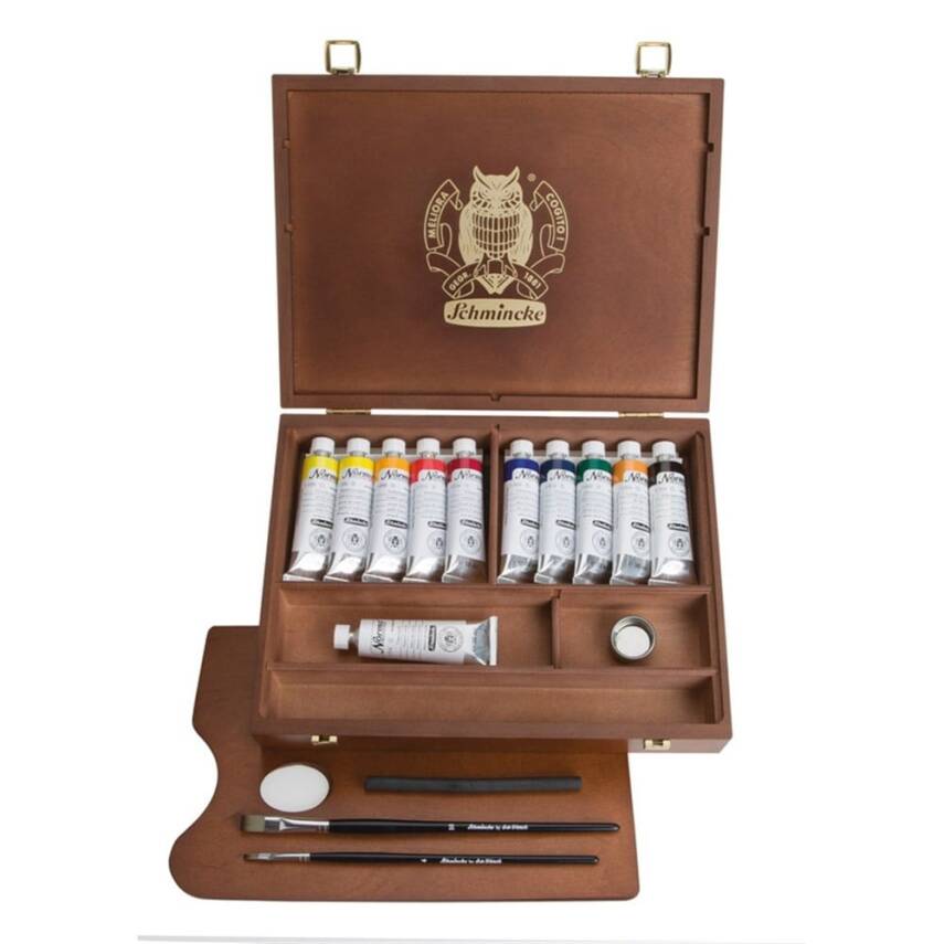 Schmincke Norma Professional Wooden Box Oil Paint Set 11 x 35 ml - 1