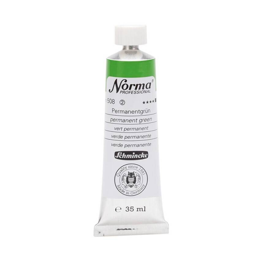Schmincke Norma Profesyonel 35 ml 508 Permanent Green    - 1