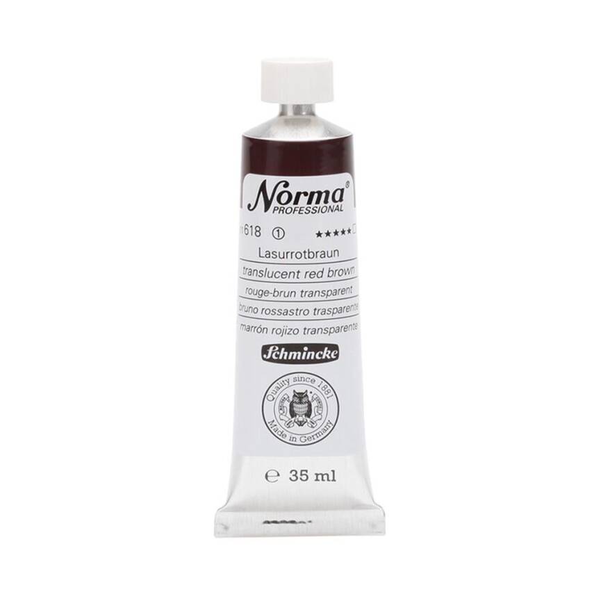 Schmincke Norma Profesyonel 35 ml 618 Translucent Red Bro   - 1
