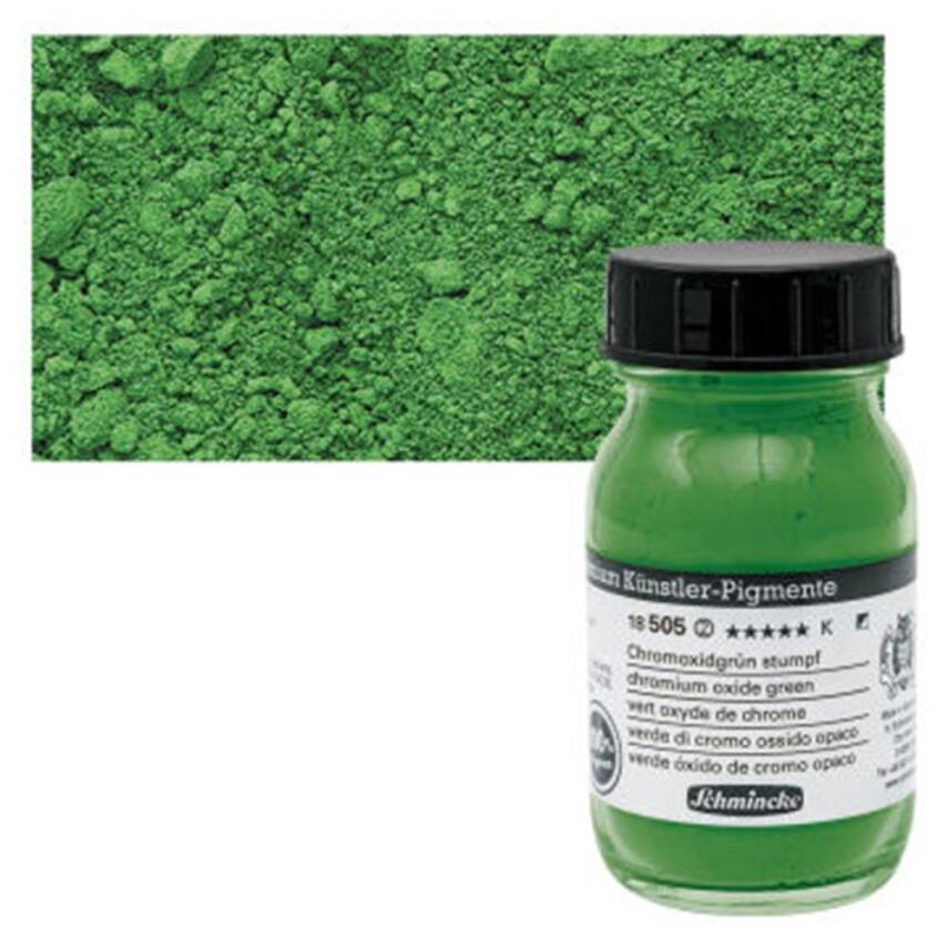 Schmincke Powder Pigment Chromium Oxide Green 100 ml - 1