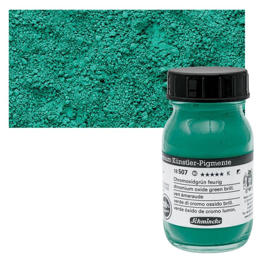 Schmincke Powder Pigment Chromium Oxide Green Brilliant 100 ml - 1