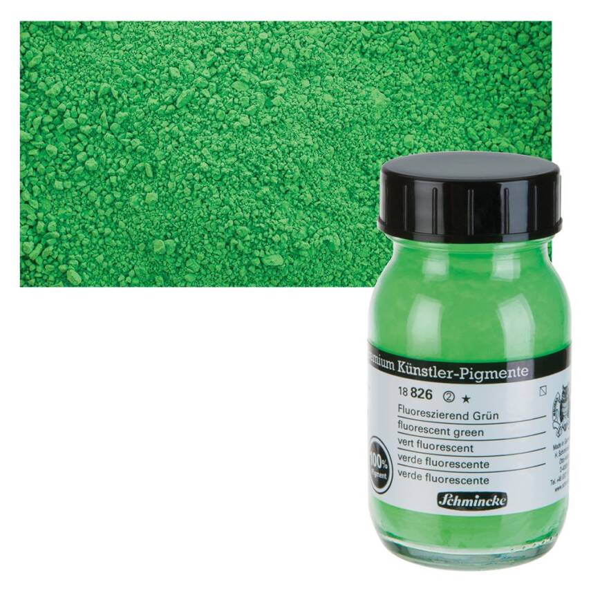 Schmincke Powder Pigment Fluorescent Green 100 ml - 2