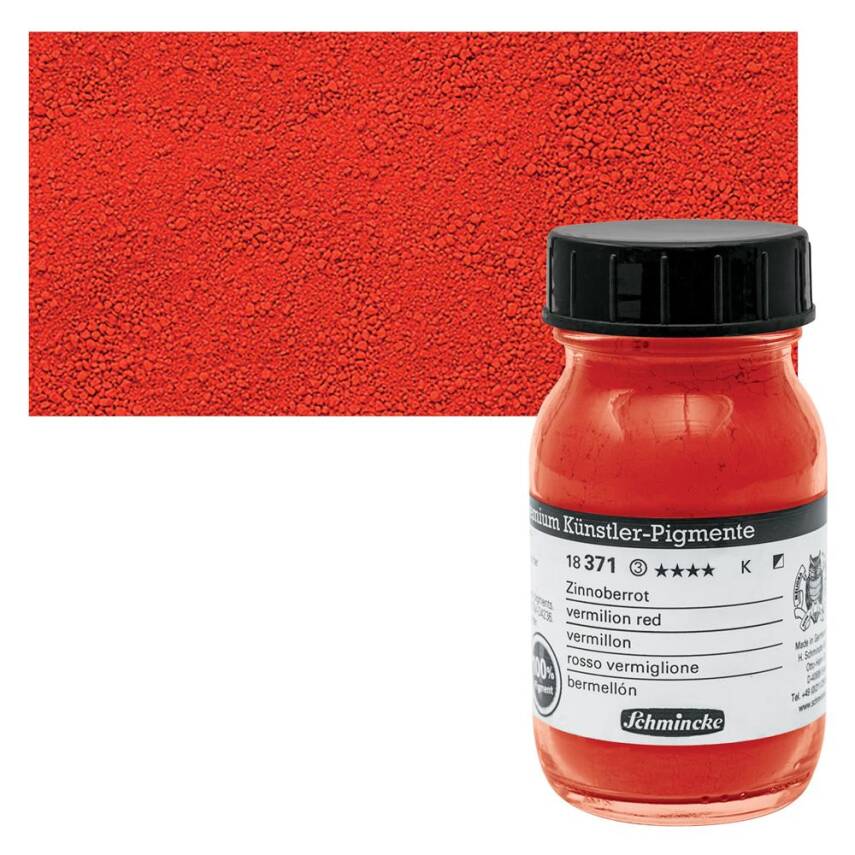Schmincke Powder Pigment Vermilion Red 100 ml - 2