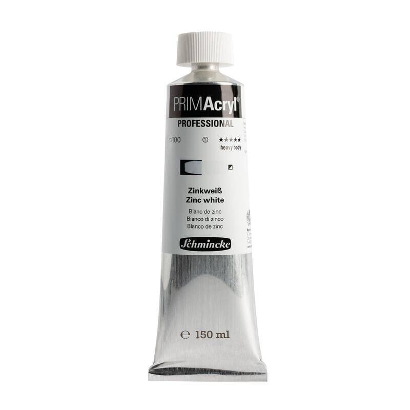 Schmincke Primacryl Artist Acrylic Paint 150 ml Series 1 100 Zinc White - 1