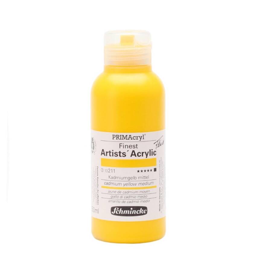 Schmincke Primacryl Artist Acrylic Paint 150 ml Series 3 211 Cadmium Yellow Medium - 1
