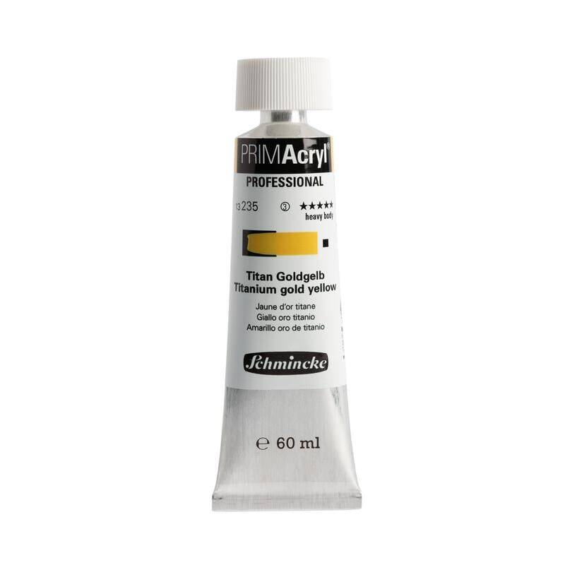 Schmincke Primacryl Artist Acrylic Paint 235 Titanium Gold Yellow 60 ml - 1