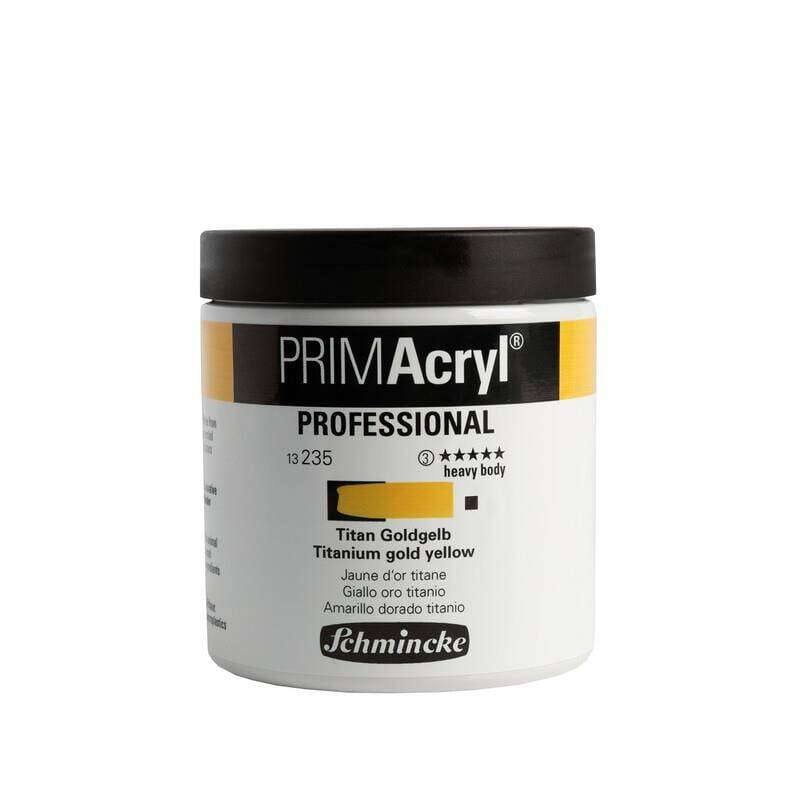 Schmincke Primacryl Artist Acrylic Paint 237 ml Series 3 235 Titanium Gold Yellow - 1