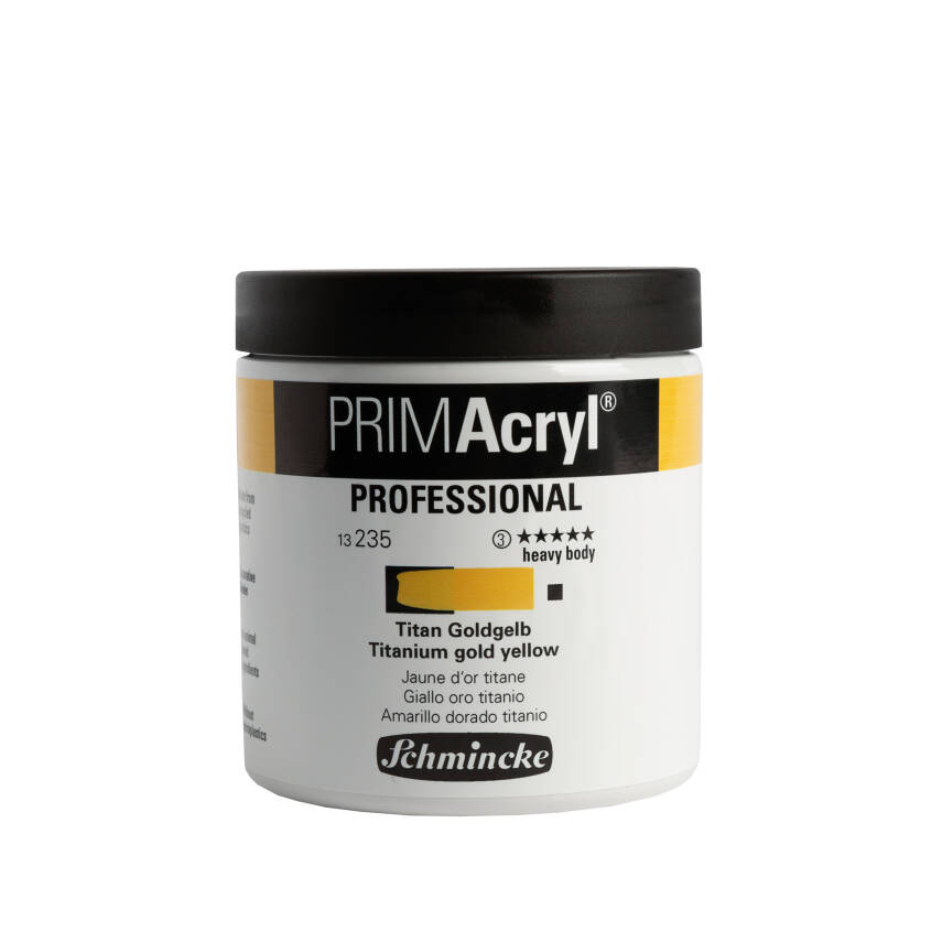 Schmincke Primacryl Artist Acrylic Paint 237 ml Series 3 235 Titanium Gold Yellow - 2