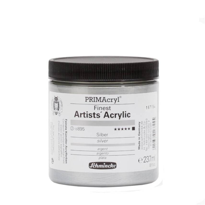 Schmincke Primacryl Artist Acrylic Paint 237 ml Series 3 895 Silver - 1