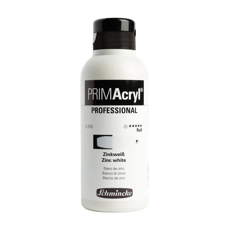 Schmincke Primacryl Artist Acrylic Paint 250 ml Series 1 100 Zinc White Fluid - 1