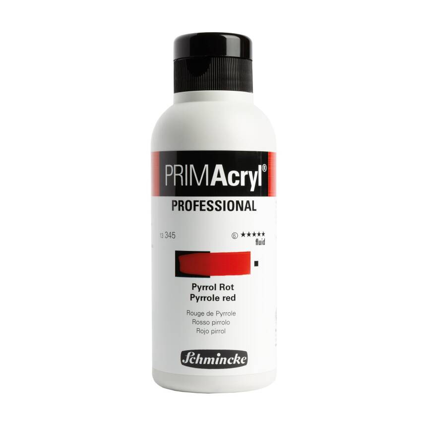 Schmincke Primacryl Artist Acrylic Paint 250 ml Series 6 345 Pyrrole Red Fluid - 1