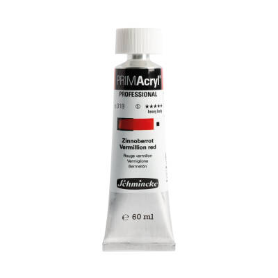 Schmincke Primacryl Artist Acrylic Paint 318 Vermilion Red 60 ml