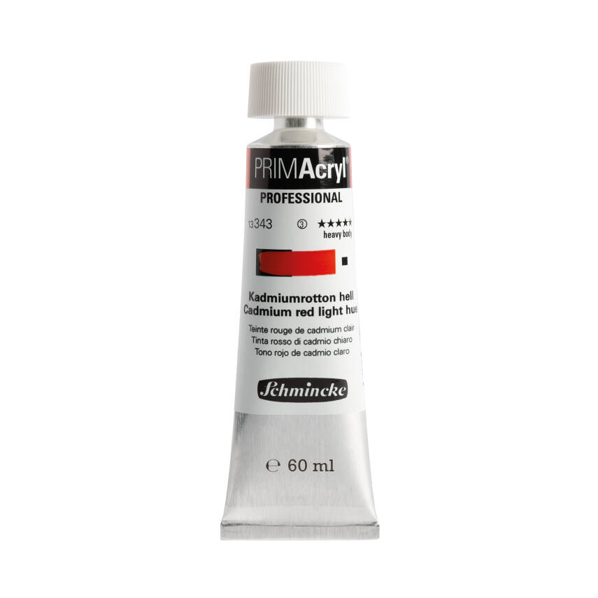 Schmincke Primacryl Artist Acrylic Paint 343 Cadmium Red Light Hue 60 ml - 1