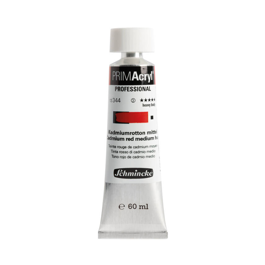 Schmincke Primacryl Artist Acrylic Paint 344 Cadmium Red Medium Hue 60 ml - 1