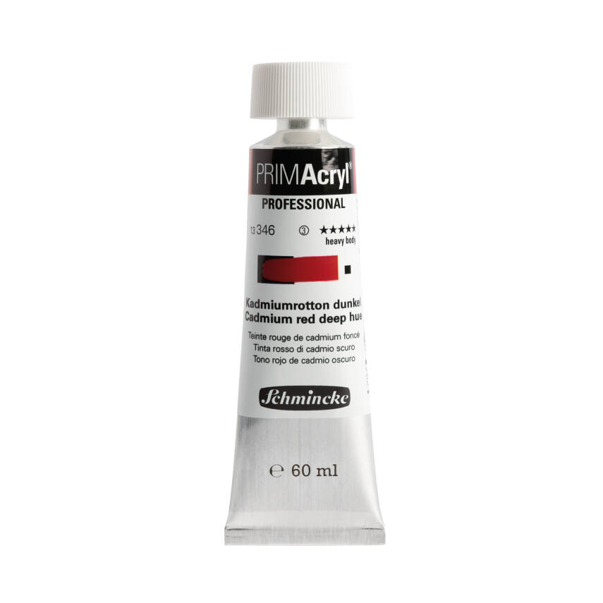Schmincke Primacryl Artist Acrylic Paint 346 Cadmium Red Deep Hue 60 ml - 1