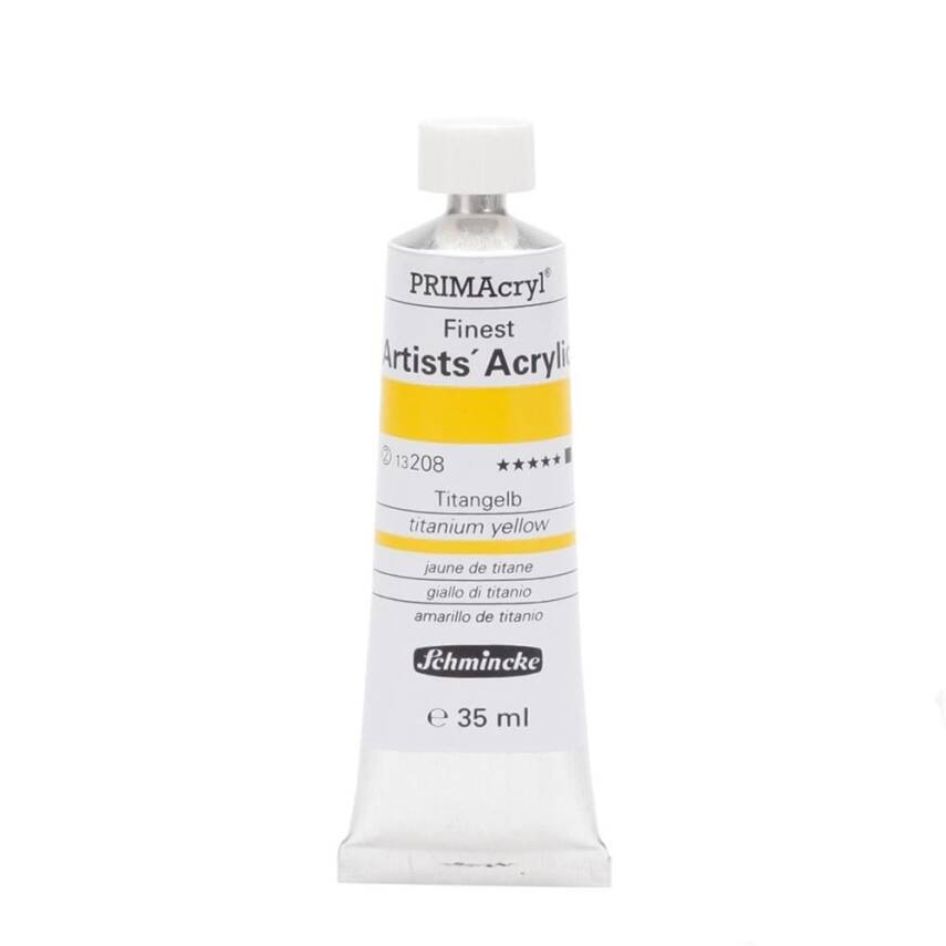 Schmincke Primacryl Artist Acrylic Paint 35 ml Series 3 208 Titanium Yellow - 1